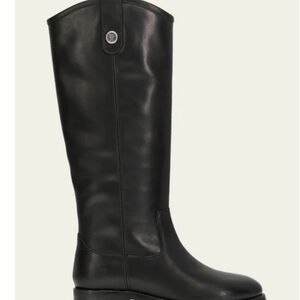 Frye Black Leather Heeled Boots